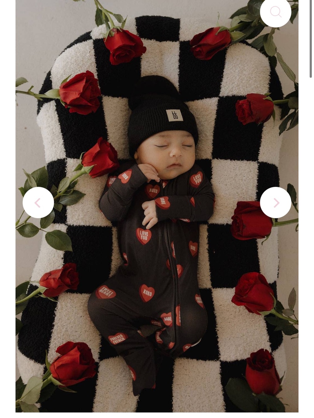 Forever French Black Footie with Red Heart Print - Zip Front